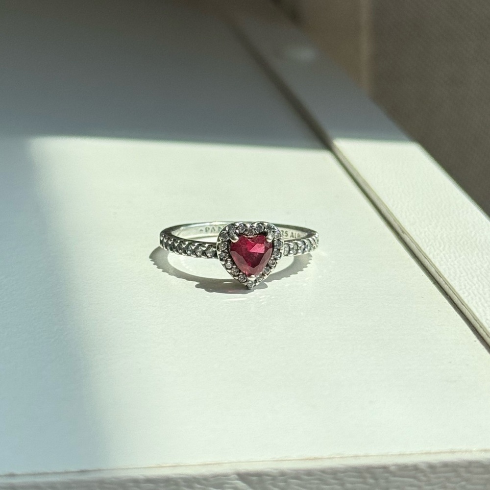 Pandora Elevated Red Heart Ring